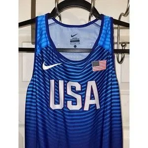 ト*ス様 「新品限定」ナイキ プロ エリート 陸上アメリカ代表 シングレット X Nike | Shirts | Nike Pro Elite Blue Team Usa Track Field